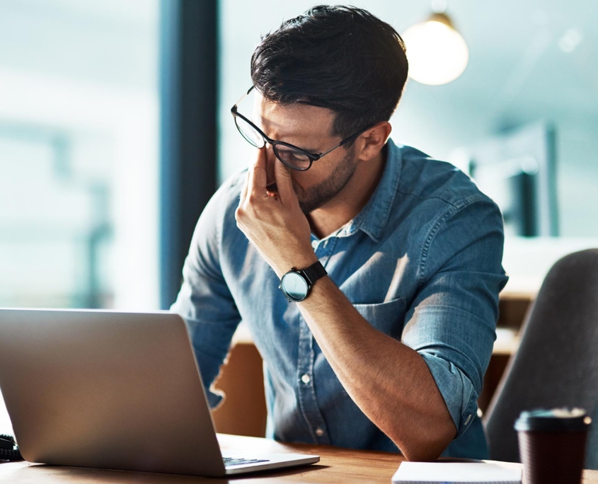 Business person stressed at work